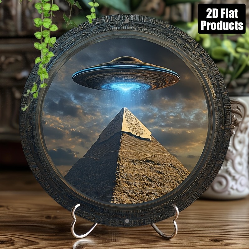 Home Bar Accessories - Pyramid UFO Theme Round Aluminum Metal