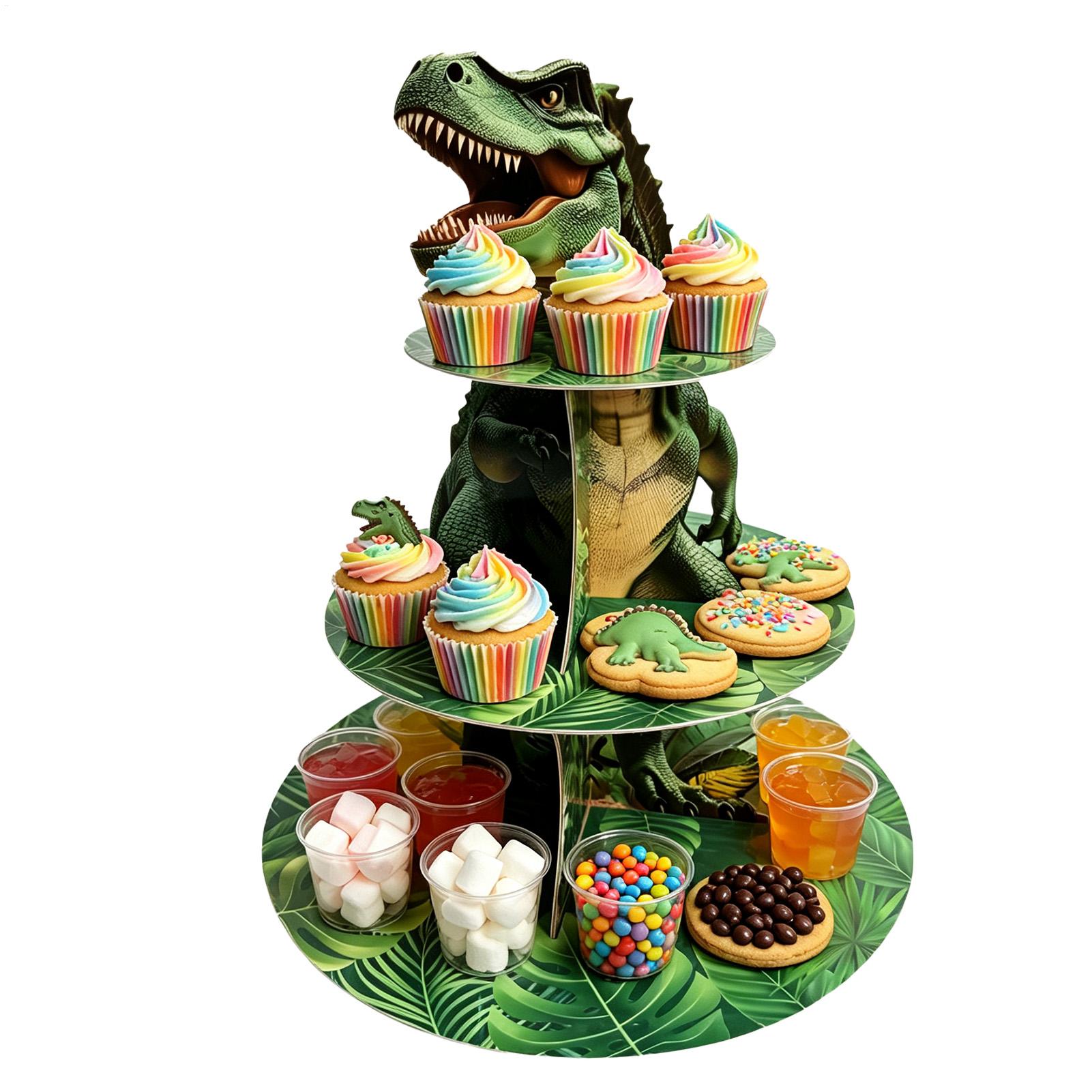 Cupcake Stand 3 Tiers Dinosaur - огляд і ціна Home Bar Shelves