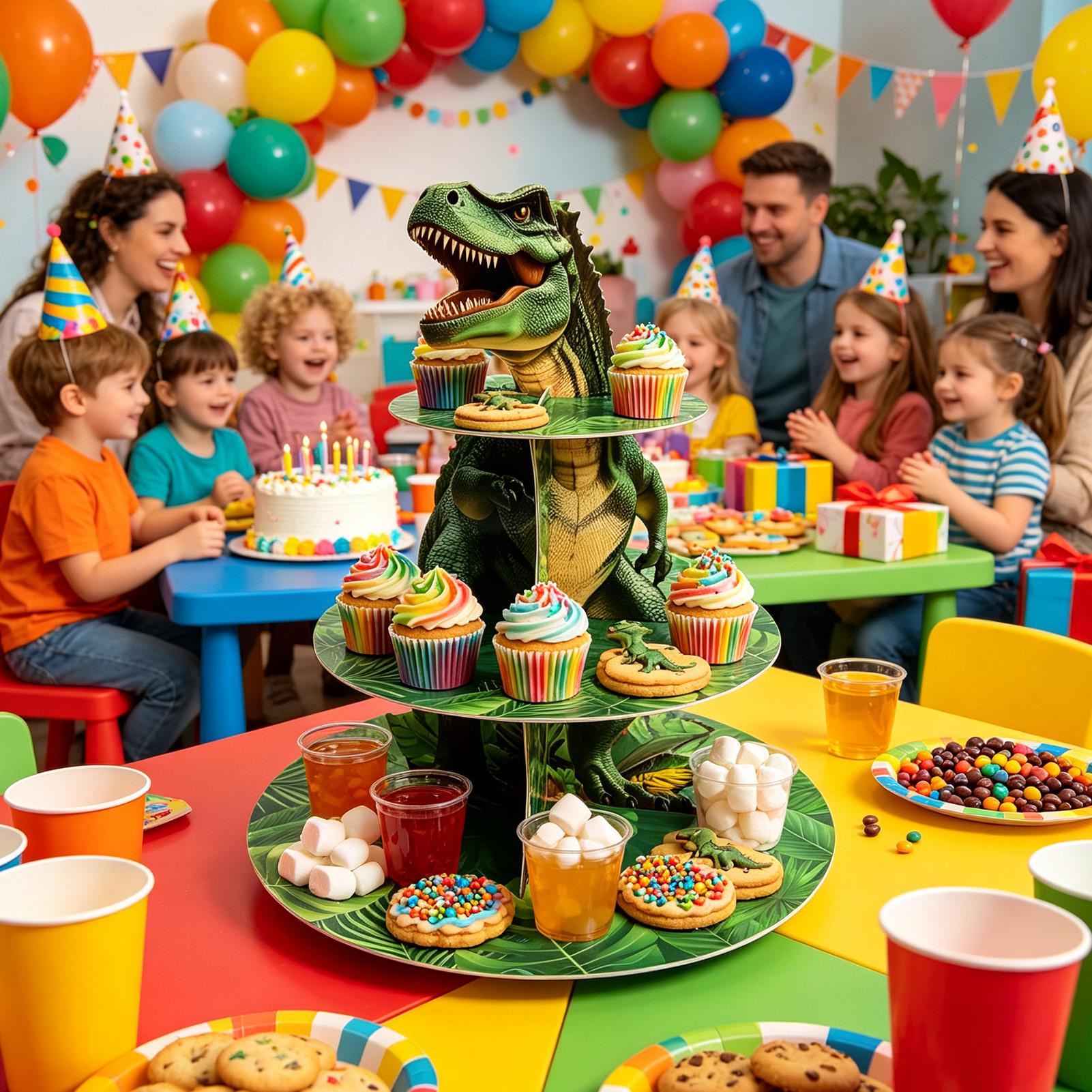 Cupcake Stand 3 Tiers Dinosaur - огляд і ціна Home Bar Shelves