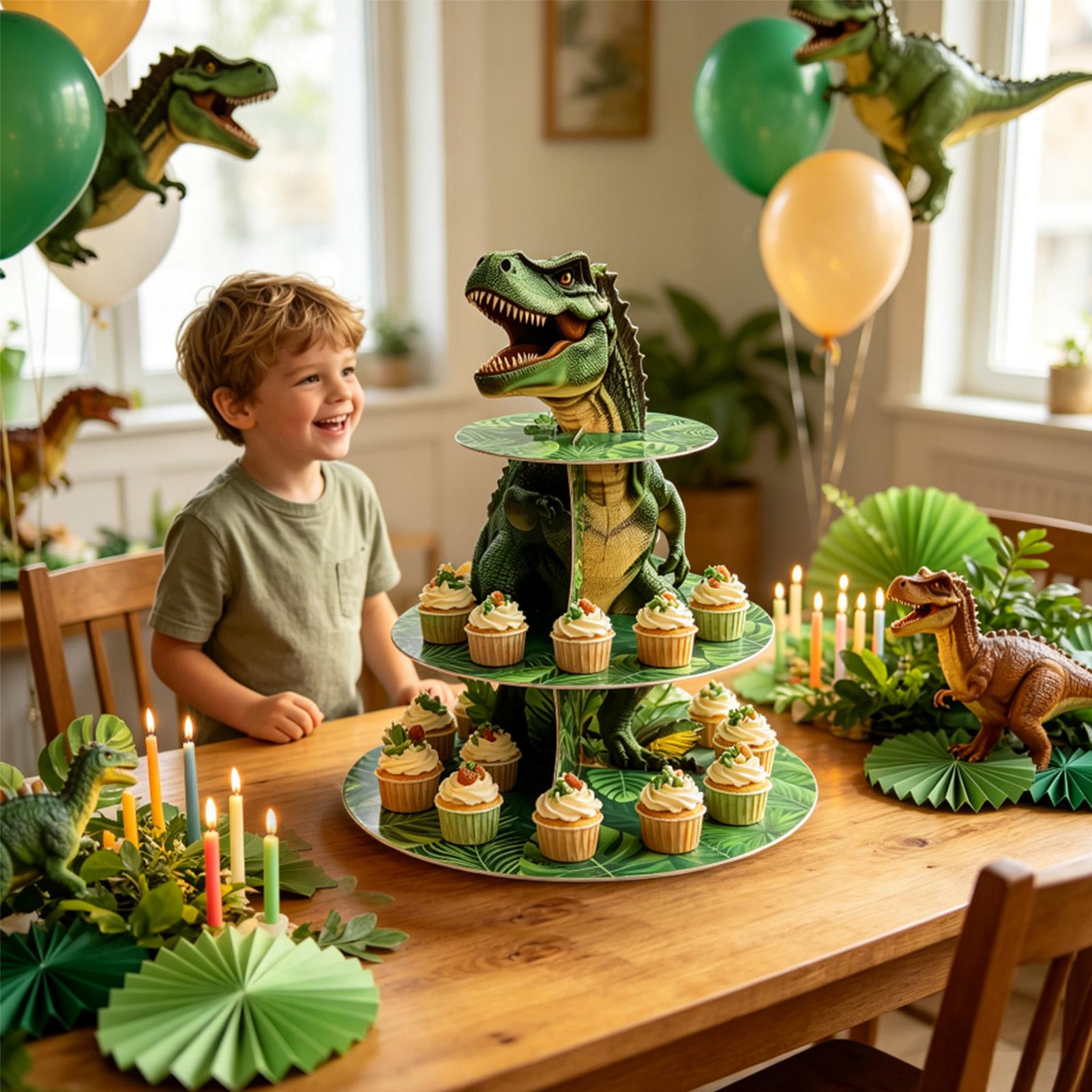 Cupcake Stand 3 Tiers Dinosaur - огляд і ціна Home Bar Shelves