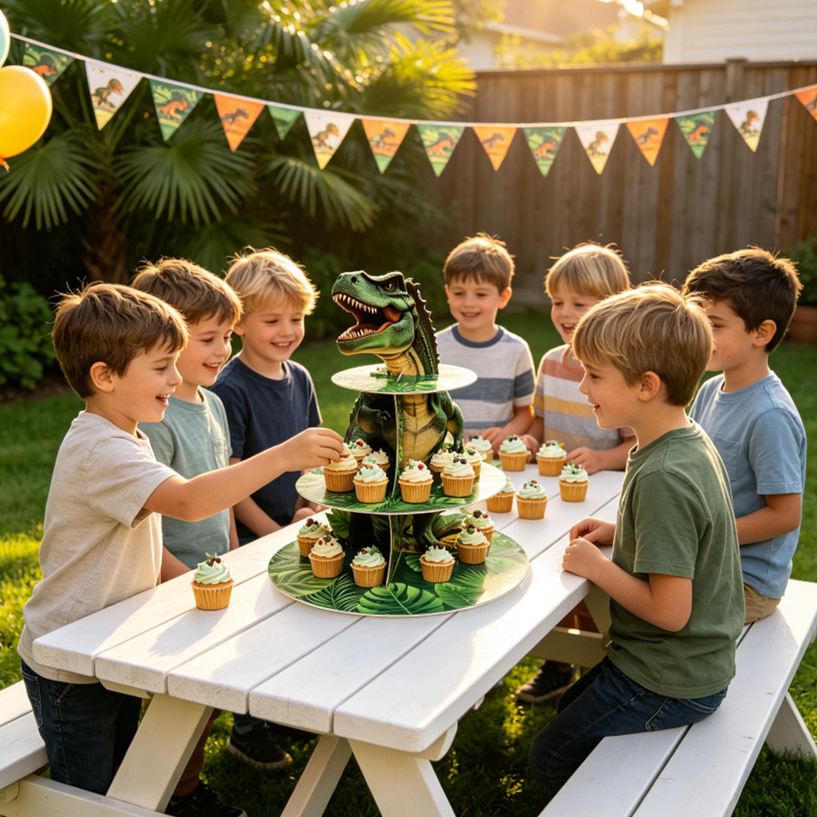 Cupcake Stand 3 Tiers Dinosaur - огляд і ціна Home Bar Shelves