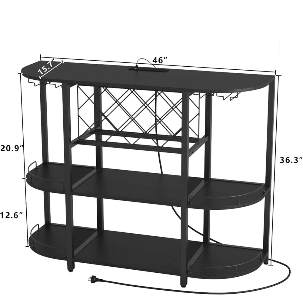 Black 3-Tier Coffee Table with - огляд і ціна Home Bar And Kitchen