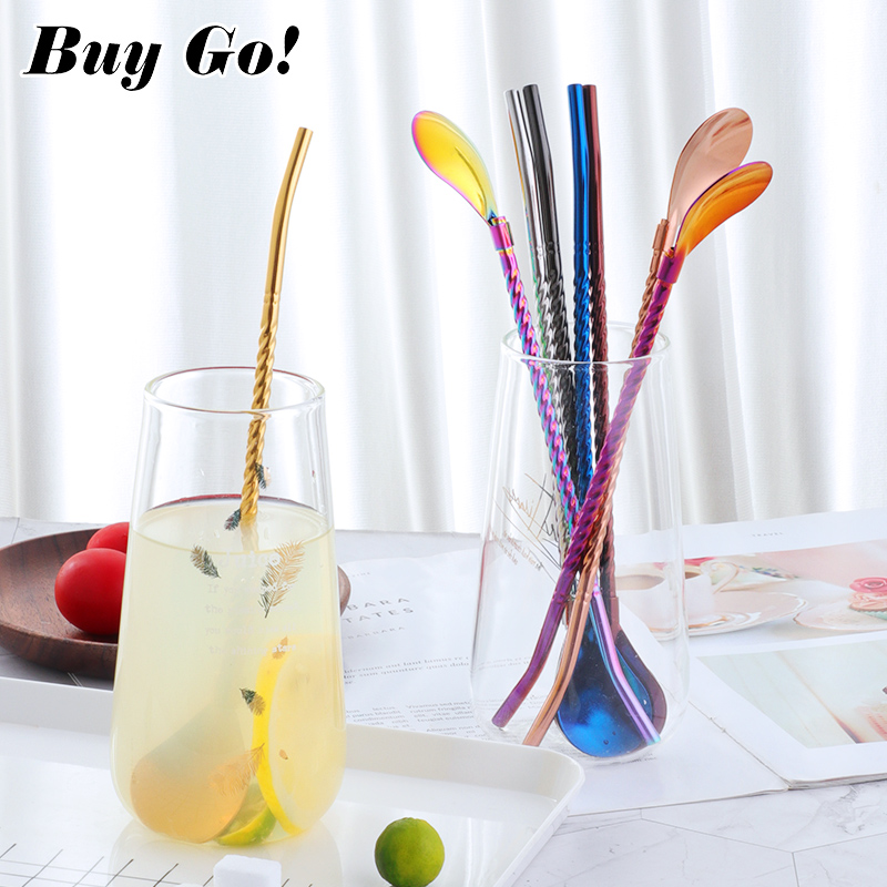 1PC Long Big Twisted Straw Spo - огляд і ціна Bar Spoon Twisted