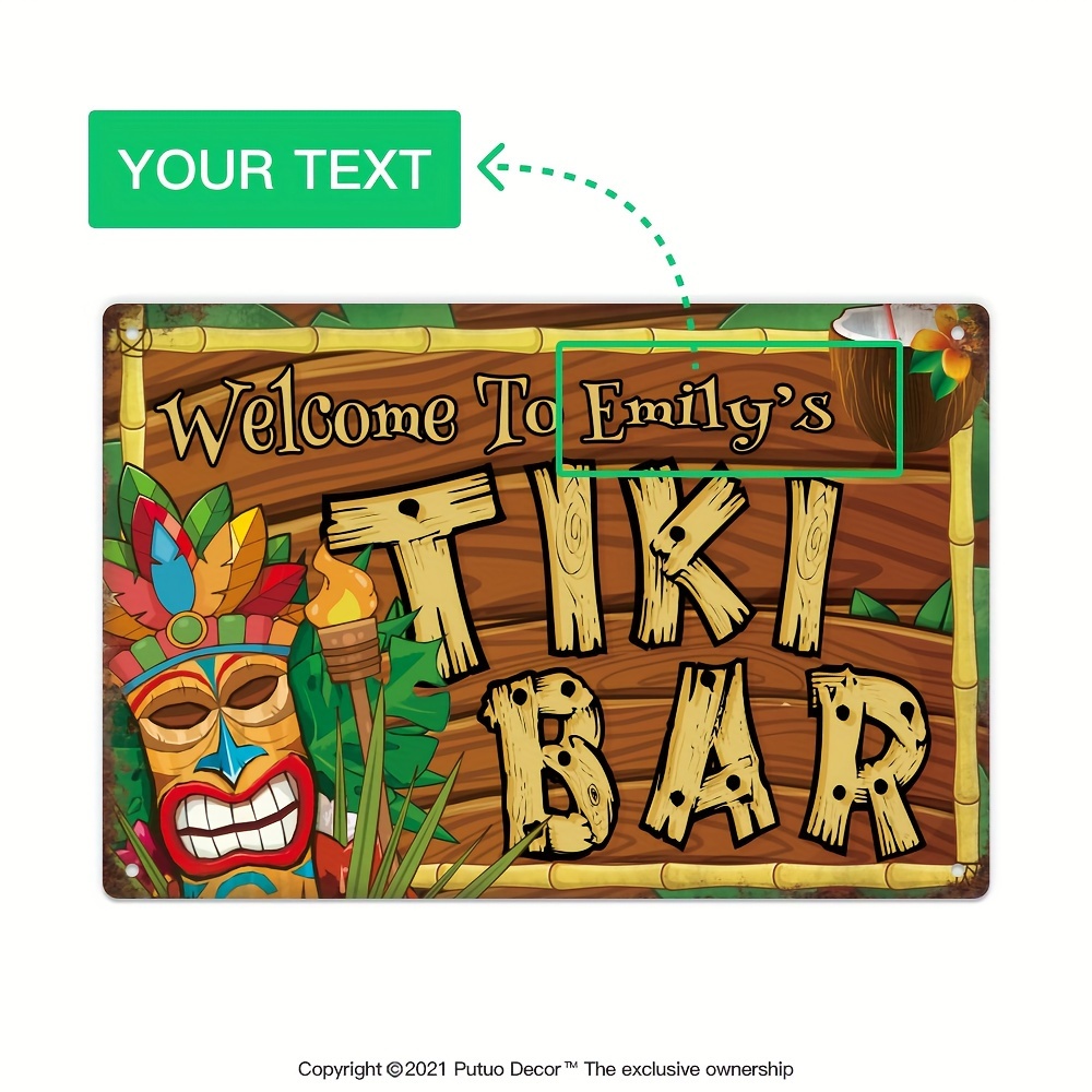 Custom  Decor Tiki Bar Sign, P - огляд і ціна Home Bar And Kitchen