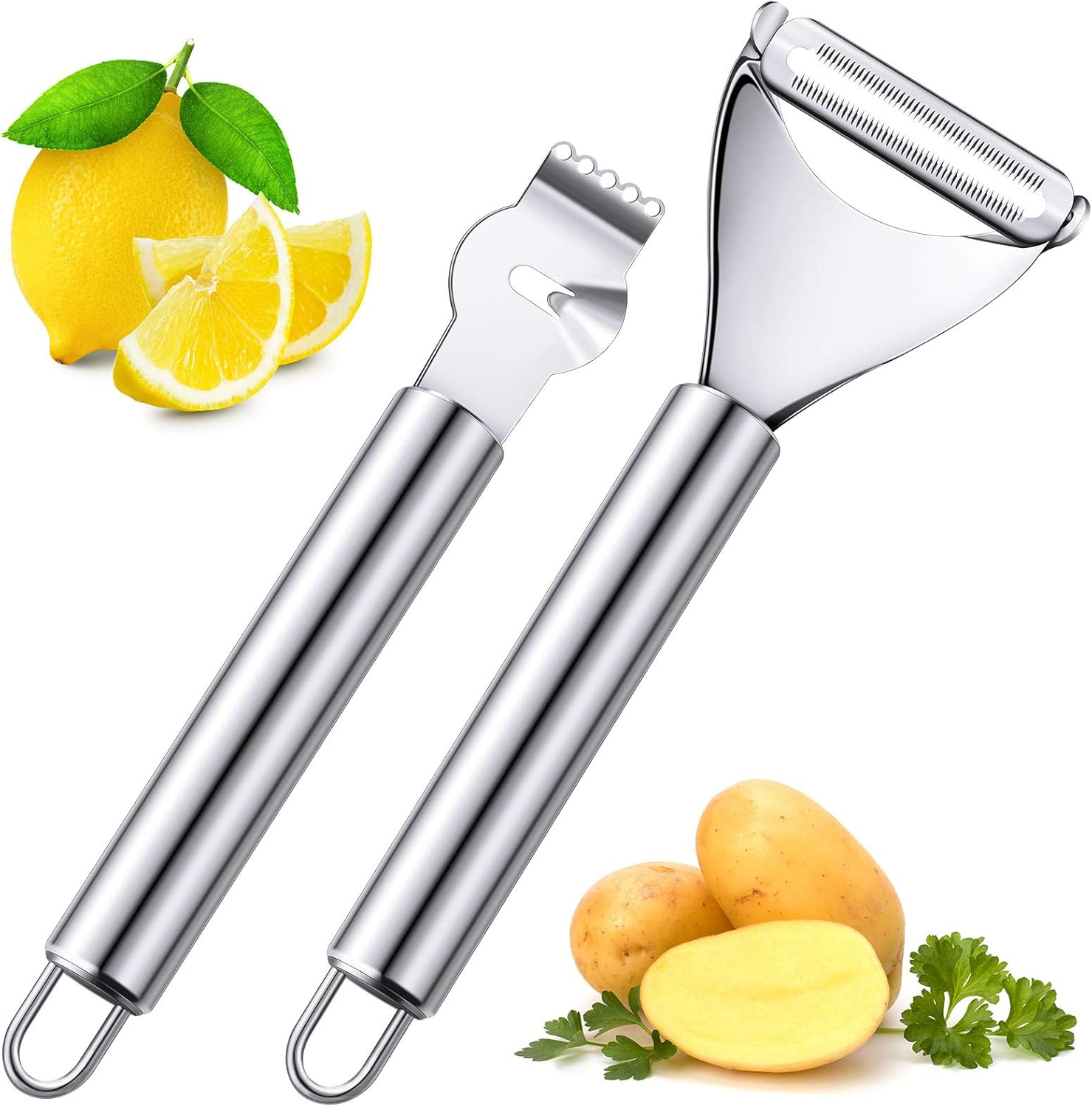 2 Pieces Stainless Steel Lemon - огляд і ціна Peeler Channel Knife