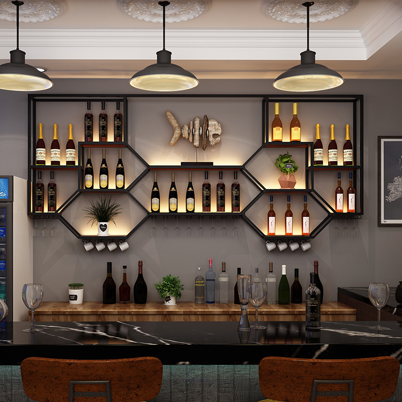 Metal Shelves Wine Cabinet Liv - огляд і ціна Home Bar Shelves